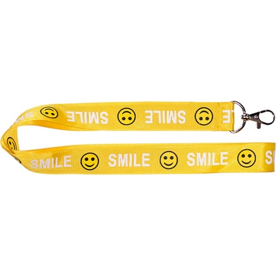 Šňůrka na krk Popruh smile žlutý