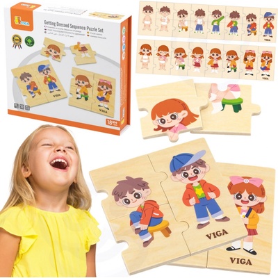 Viga Toys vzdělávací puzzle dětské skládačky na převlečení