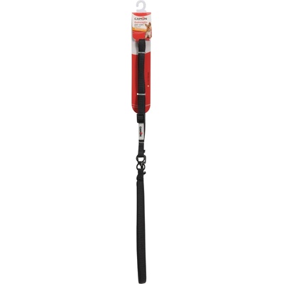 Camon Black leash with padded handle - Повод за кучета от мини породи с подплатена дръжка , 1100/1800 мм. , черен