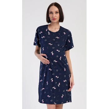Vienetta dámska nočná košeľa materská Bocian Modrá tmavo