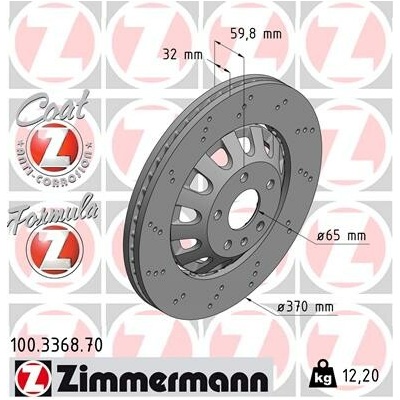 Brzdový kotúč ZIMMERMANN 100.3368.70 (100336870)