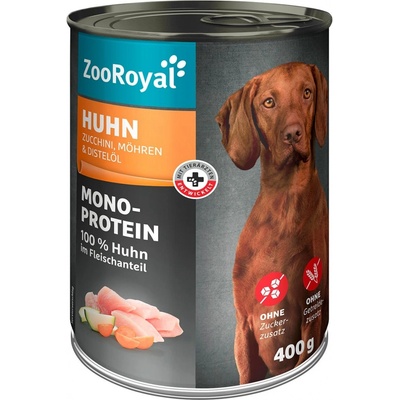 ZooRoyal Mono-Protein kuřecí s cuketou karotkou a světlicovým olejem 6 x 400 g