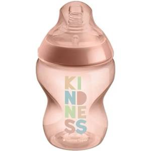 Tommee Tippee Бебешко шише Tommee Tippee - Easi Vent, Closer to Nature Розово, 260 ml, 0 m+ (TT.0021)