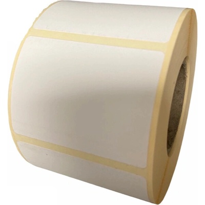 Papierová Etiketa 68 mm x 38 mm, Matný papier, Biela, Dutinka 40 mm, 2000 ks/kotúč, Permanentné lepidlo, Priemer kotúča 121 mm