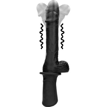 Ouch! Hand Held Liquid Silicone Vibrating & Thrusting Sex Machine Black