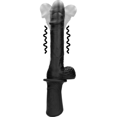 Ouch! Hand Held Liquid Silicone Vibrating & Thrusting Sex Machine Black