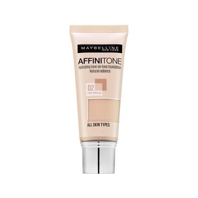 Maybelline Affinitone Hydrating tone-on-tone Foundation tekutý make-up s hydratačným účinkom 02 Light Porcelain 30 ml