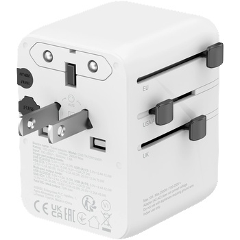 CANYON Адаптер за Захранване CANYON Travel Adapter OnTour 20 EU/UK/US/AUS 70W White (CNS-TA70W1006W)
