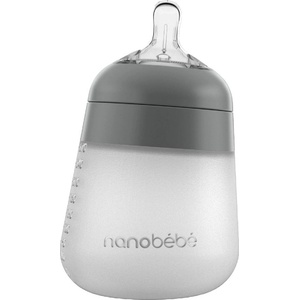 Nanobebe Силиконова бутилка Nanobebe - Flexy, 270 ml, сива (31007) - baby