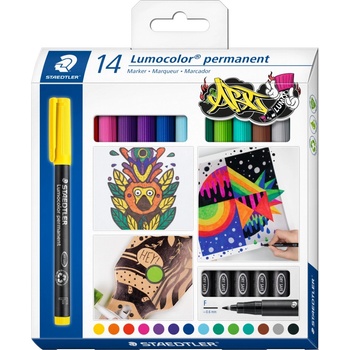 STAEDTLER Комплект маркери Staedtler Lumocolor 318 OHP F, 14 цвята (32742-А)