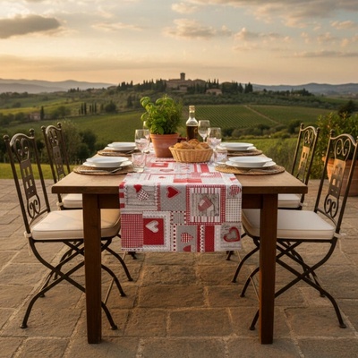 Mondo Italia Behúň červený patchwork Červená 40x100 cm