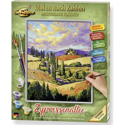 Schipper Malování podle čísel Cypřišová alej Zypressenallee 24 x 30 cm