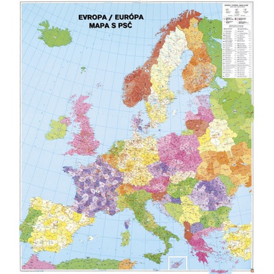 Evropa spediční - nástěnná mapa 96 x 112 cm, lamino + černý hliníkový rám