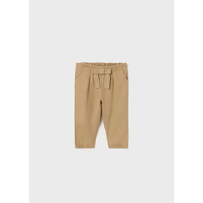 Mayoral Kalhoty s vyšším pasem odlehčené tencel světle hnědé BABY