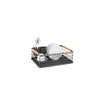 Kinghoff Сушилник за съдове Kinghoff KH 1728, Поставки за прибори, Дървени дръжки - Сив (9999KH1729)