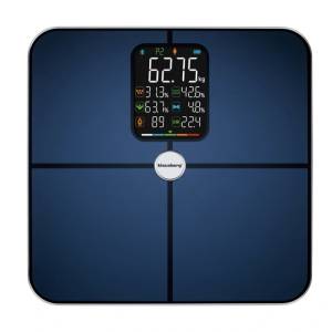 Klausberg Дигитален кантар Klausberg KB 7940, 180 Kg, BIA, LCD, Bluetooth, 12 показателя, Закалено стъкло, Тъмносин (KB 7940)