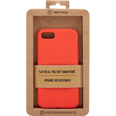 Pouzdro AppleMix TACTICAL Velvet Smoothie Apple iPhone 7 / 8 / SE 2020 / SE 2022 - příjemné na dotek - silikonové - chilli červené