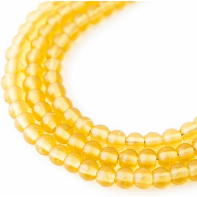 Sklenené Mala koráliky 6mm/17cm žlté - 150 ks