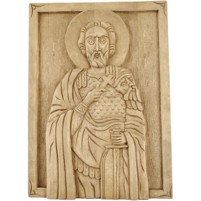 Дърворезбована икона на Свети Мина (5439)