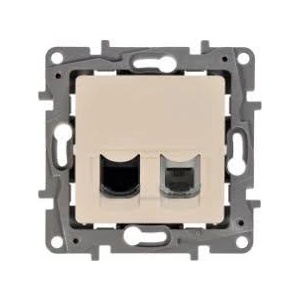 Legrand Розетка RJ11+RJ45 cat. 6 UTP без крачета цвят крем Niloe /до изчерпване/ - 664872 (664872)