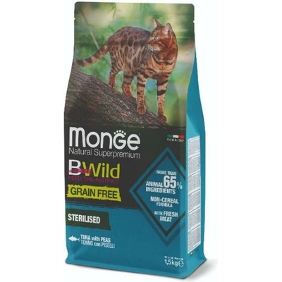 Monge BWild Grain Free Sterilised tuňák hrášek 1,5 kg