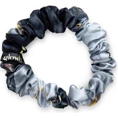 Glowly MINI Saténová Scrunchie - Black Marble