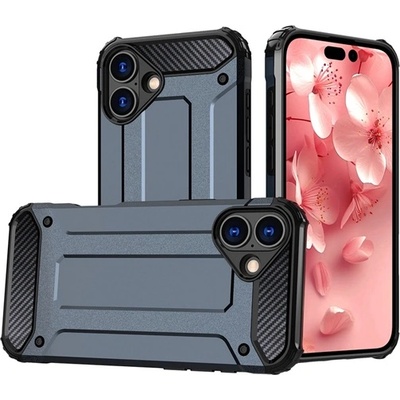 Gigapack iPhone 16 GIGAPACK Defender Силиконов протектор за телефон, устойчив на удари, метален ефект, СИНЬО GP-164419 (GP-164419)