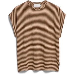 Armedangels Дамска тениска ARMEDANGELS Women's Slub Jersey Stripe T-shirt - Sand Stone / Dried Palm - размер XS (916-6596-0611)