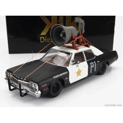 Kk-scale Dodge Monaco Bluesmobile 1974 Look-a-like With The Horn On The Roof Černá Bílá 1:18