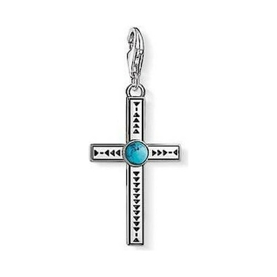Thomas Sabo Přívěsek Etnický kříž tyrkysový 1677 878 17 Charm Club blackened