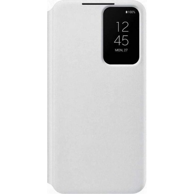 Samsung Clear View Cover EF-ZS901CW - оригинален кейс с антибактериално покритие, през който виждате информация от дисплея за Samsung Galaxy S22 (бял)