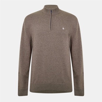 Jack Wills Пуловер Jack Wills Jack Funnel Neck Half Zip Jumper Men - Brown Marl