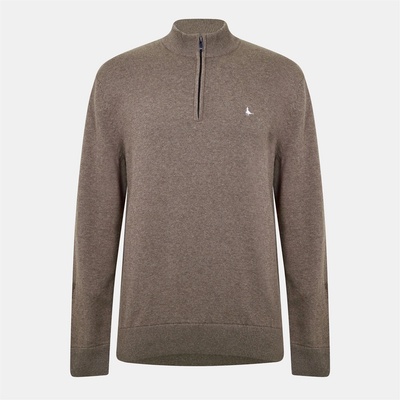 Jack Wills Пуловер Jack Wills Jack Funnel Neck Half Zip Jumper Men - Brown Marl
