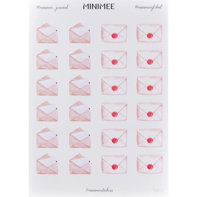 MINIMEE Papírové samolepky v aršíku A5 Obálky