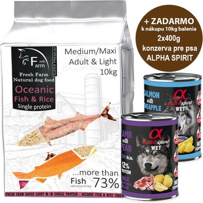 Fresh Farm Adult & Light Medium & Maxi Single Protein Oceanic Fish 10 kg