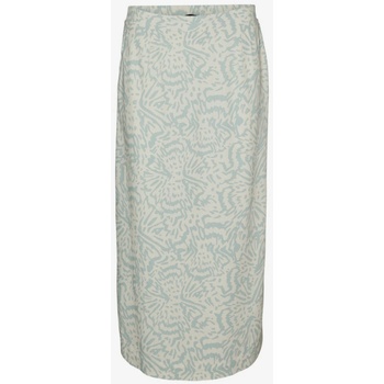 Vero Moda Кремава миди пола с десен и ленено каре Vero Moda Mymilo Vero Moda | Byal | ЖЕНИ | S