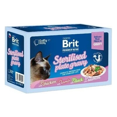 BRIT Premium by Nature Cat Delicate Fillets in Gravy Family Plate Sterilised 24x 85 g