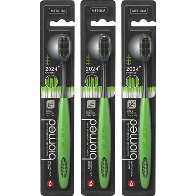 Biomed Charcoal zubná kefka medium