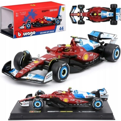 Bburago Ferrari SF25 Miami GP 2025 Lewis Hamilton č. 44 model 1:43