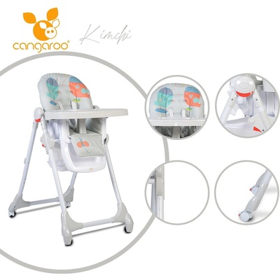 Cangaroo Детски стол за хранене Kimchi сив (107397)