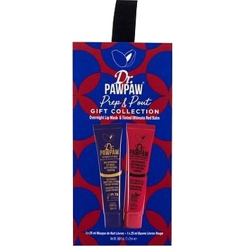 Dr. PAWPAW Prep & Pout Gift Collection dárková sada: maska na rty Overnight Lip Mask 25 ml + balzám na rty a tváře Tinted Ultimate Red Balm 25 ml