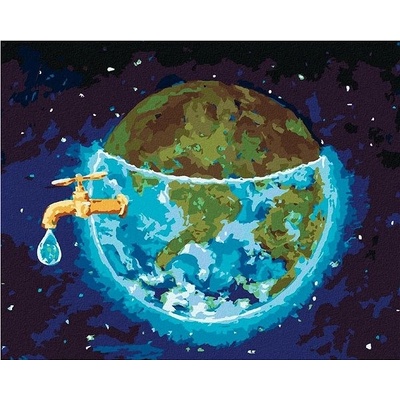 zuty Malování Podle Čísel Šetření Vody Na Zemi 80 x 100 Cm Plátno Rám