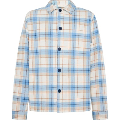 KnowledgeCotton Apparel Мъжка риза с копчета KnowledgeCotton Apparel Big Checked Heavy Flannel Shirt - Blue Check - размер M (033-2921-0112)