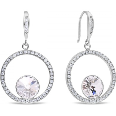 Spark stříbrné čiré se Swarovski Elements Orbita KWCD1122SS39C Krystal