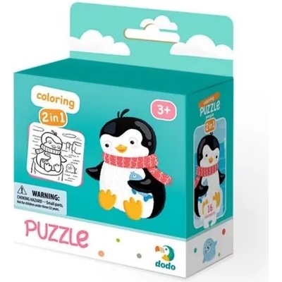 dodo - Детски пъзел 2 в 1 - Пингвин - 16 части (300122)