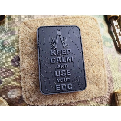 JACKETS TO GO nášivka KEEP CALM AND USE YOUR EDC velcro ČERNÁ