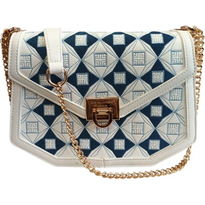 David Jones trendy prošívaná kabelka s řetízkem CM7445 WHITE