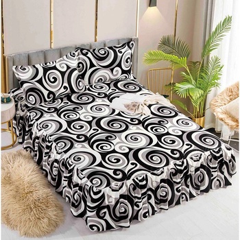 EmonaMall Долен чаршаф с драперия и две калъфки EmonaMall, 3 части - Модел S15970 (S15970-9999e4)