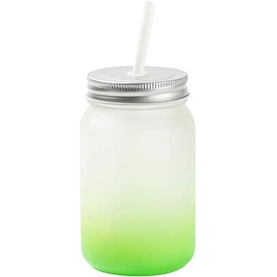 Mason Sklenice Jar bez ouška matná zelený gradient sublimace termotransfer 450 ml
