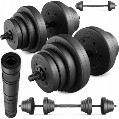 FITCHEMY Nastavitelné jednoručky s činkou 40 kg sada jednoruček 2 x 20 kg